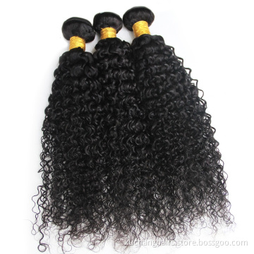 Color natural Afro Virgen brasileña 100% Human Kinky Curry Hair Weave Extensions